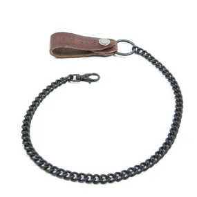 Cadena metálica y clip de cuero para cartera - Helstons