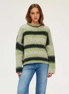 JOYA - Jersey extragrande a rayas de lana mezclada en verde