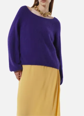LAUPER - Jersey corto con cuello de lúrex en violeta