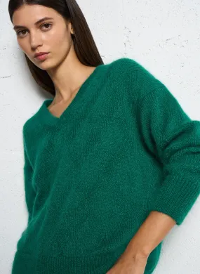 MALILI - JERSEY CON CUELLO DE PICO en verde