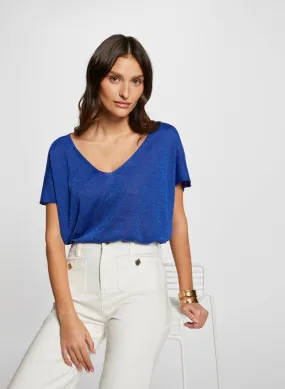 MCOACH - Jersey de manga corta con cuello de pico en azul
